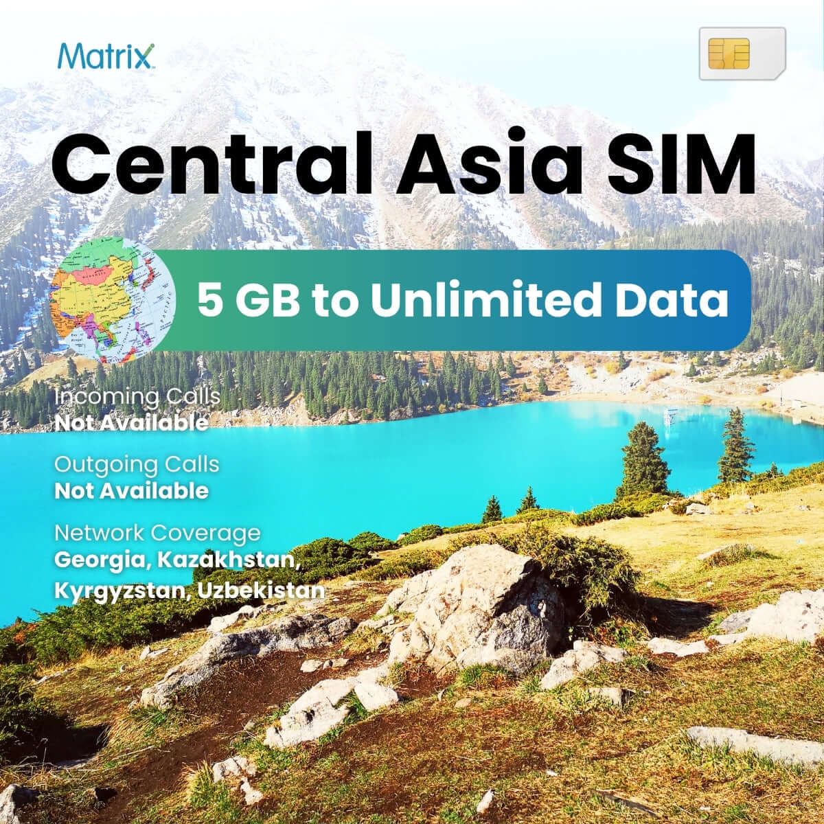 Buy Central Asia eSIM | Unlimited Data Plans | High-Speed 4G/LTE - Matrix